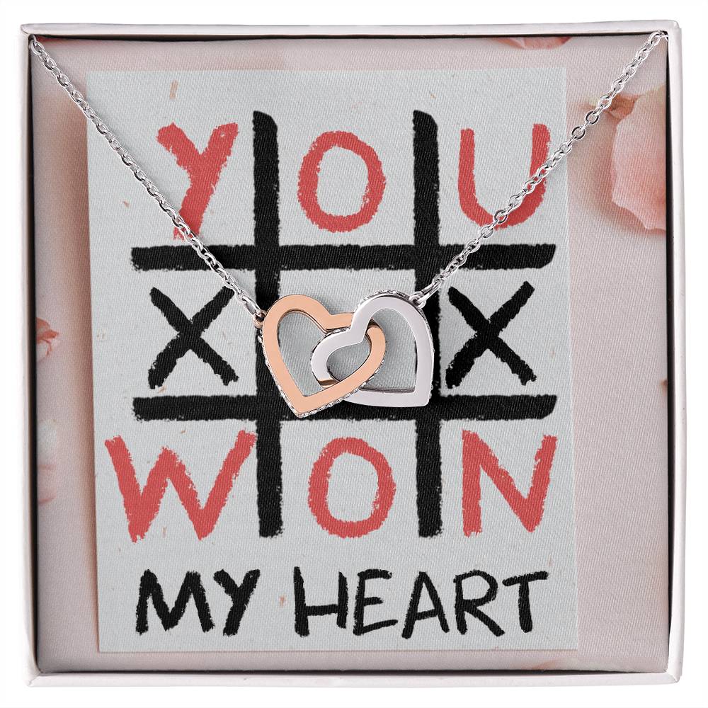 Xoxo Won My Heart Interlocking Hearts Necklace