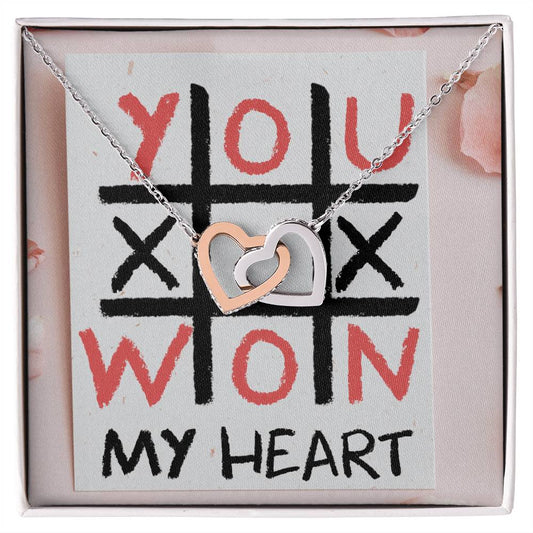 Xoxo Won My Heart Interlocking Hearts Necklace