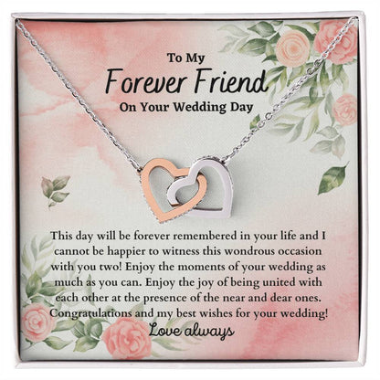 Wedding Gift - To My Best Friend Interlocking Hearts Necklace