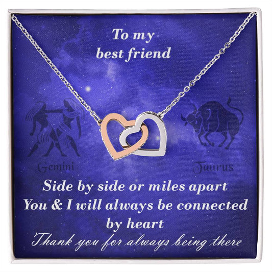 Gemini To Taurus Best Friend Interlocked Hearts Necklace Interlocking Hearts Necklace