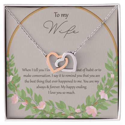 To My Wife When I Fell In Love With You - Daisy Interlocking Hearts Necklace