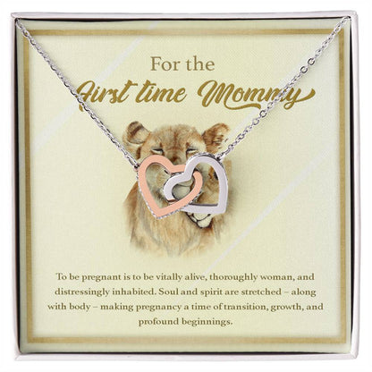 To The First Time Mommy Mommy To Be Gift Pregnant Necklace Interlocking Hearts Necklace