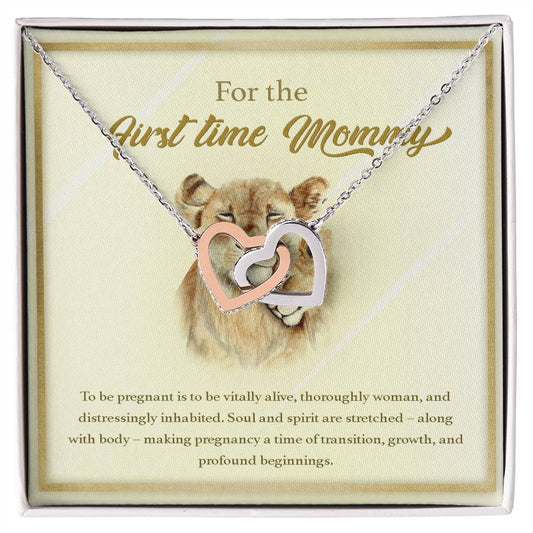 To The First Time Mommy Mommy To Be Gift Pregnant Necklace Interlocking Hearts Necklace
