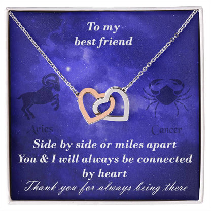 Aries To Cancer Best Friend Interlocked Hearts Necklace Interlocking Hearts Necklace