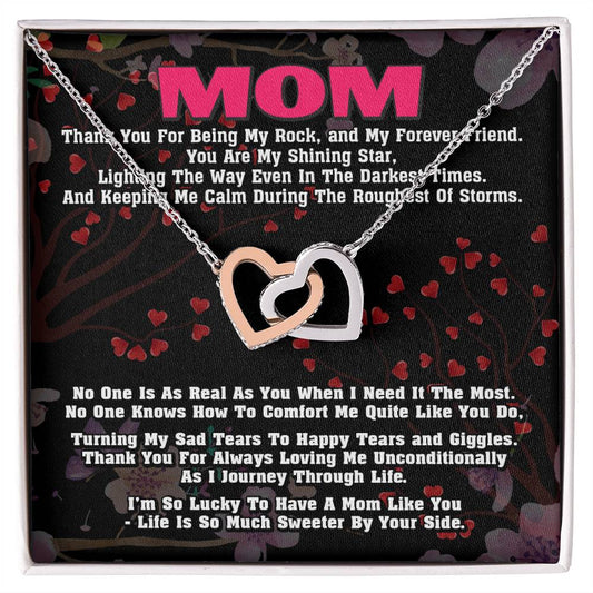 Gift For Mom- Interlocking Heart Necklace Interlocking Hearts Necklace