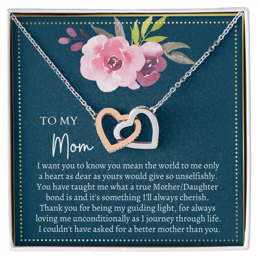 Gift For Mom Interlocking Hearts Necklace