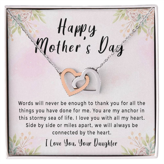 'Connected By The Heart' Necklace - Amazing Mother'S Day Gift Idea From Daughter Interlocking Hearts Necklace