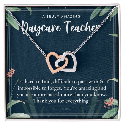 Daycare Teacher Gift For Daycare Provider Gifts Daycare Thank You Gifts Preschool Teacher Gift Thank You Gift Daycare Interlocking Hearts Necklace