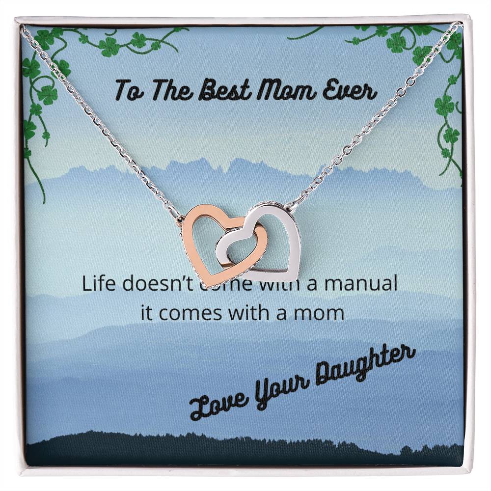 Comes With A Mom Two Hearts Necklace Interlocking Hearts Necklace