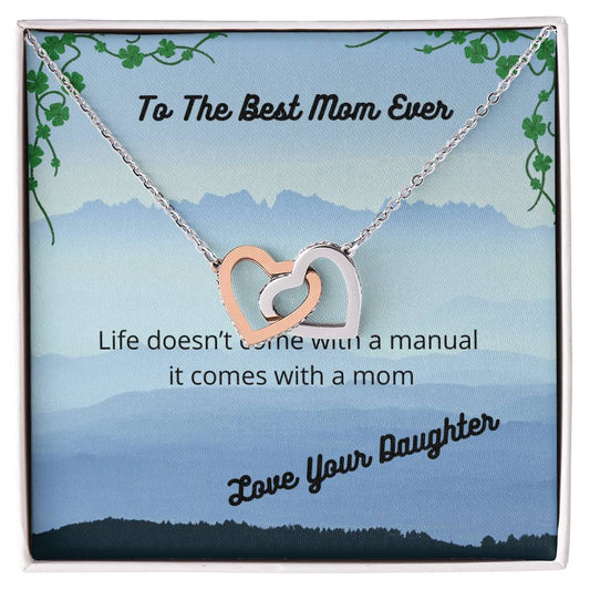 Comes With A Mom Two Hearts Necklace Interlocking Hearts Necklace