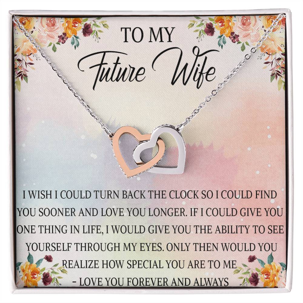Future Wife Necklace To My Future Wife Interlocking Hearts Necklace Future Wife Birthday Gift Girlfriend Necklace Girlfriend Necklace