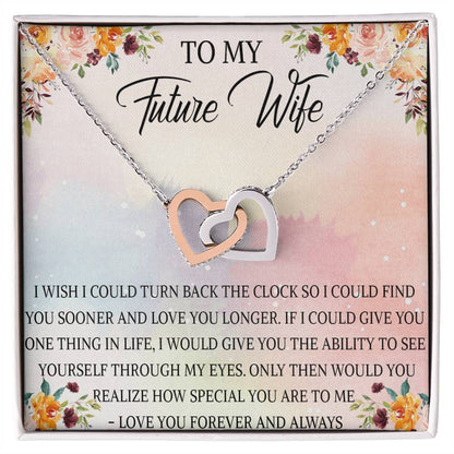 Future Wife Necklace To My Future Wife Interlocking Hearts Necklace Future Wife Birthday Gift Girlfriend Necklace Girlfriend Necklace
