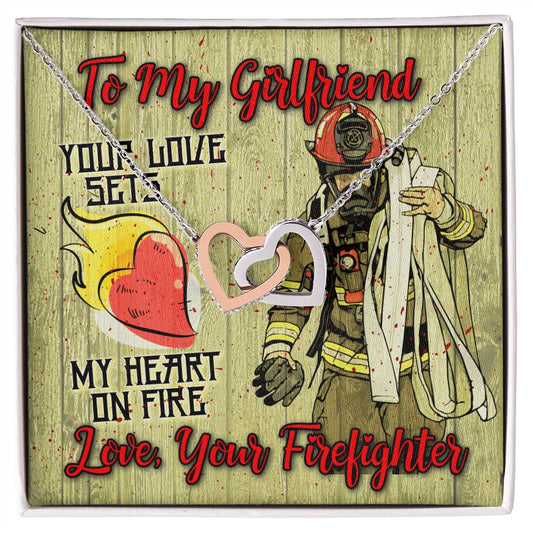Firefighter'S Girlfriend- Interlocking Heart Necklace Interlocking Hearts Necklace