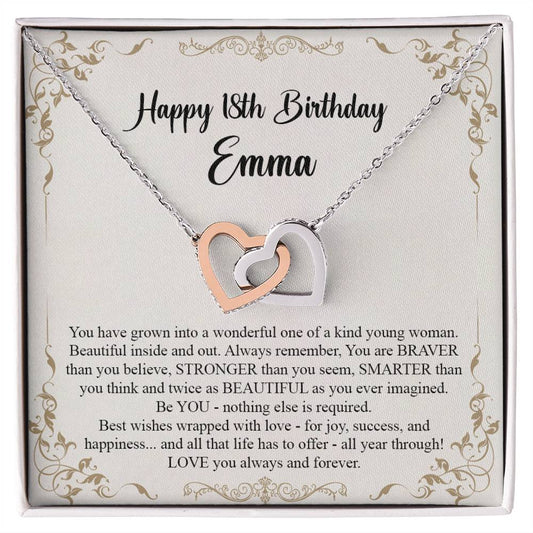 18Th Birthday Gift For Girls 18St Birthday Gift Necklace Birthday Gift Jewelry Gift For Daughter Niece Granddaughter Or Sister Interlocking Hearts Necklace