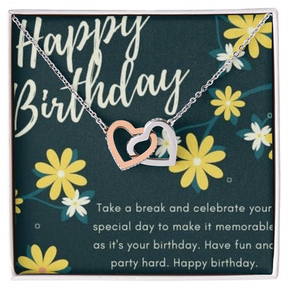 Birthday To My Daughter Interlocking Hearts Necklace