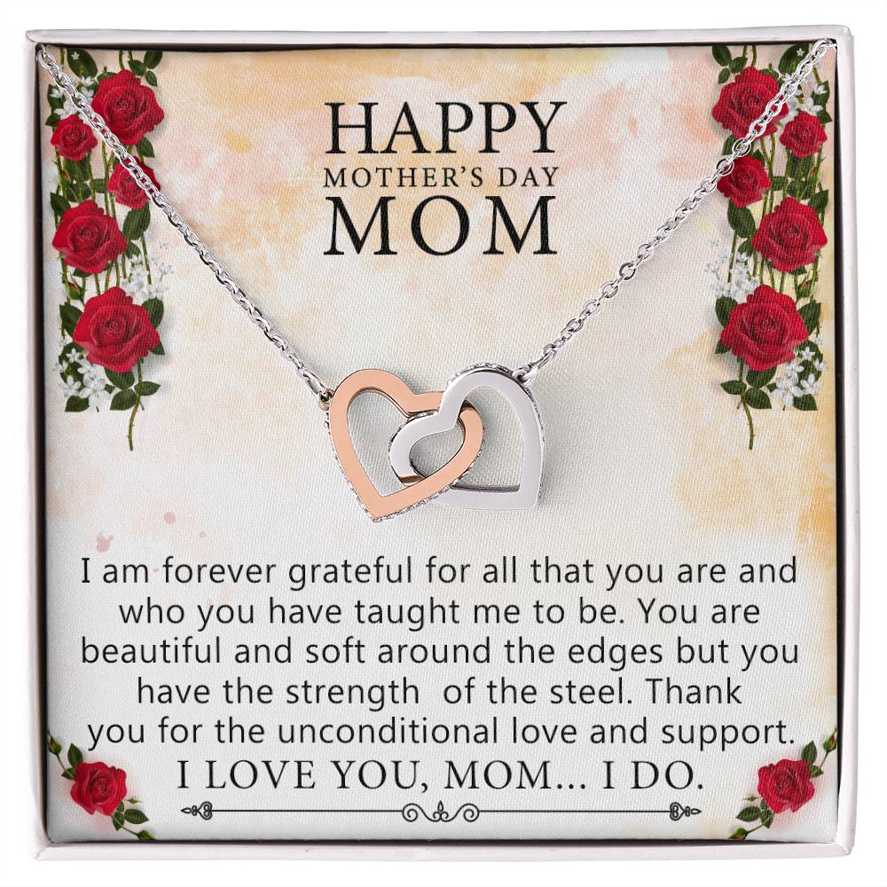 Gift For Mom Birthday Interlocking Hearts Necklace