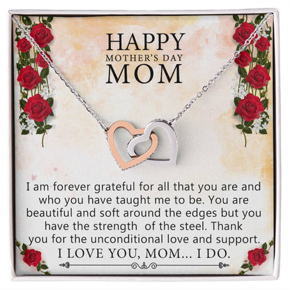 Gift For Mom Birthday Interlocking Hearts Necklace