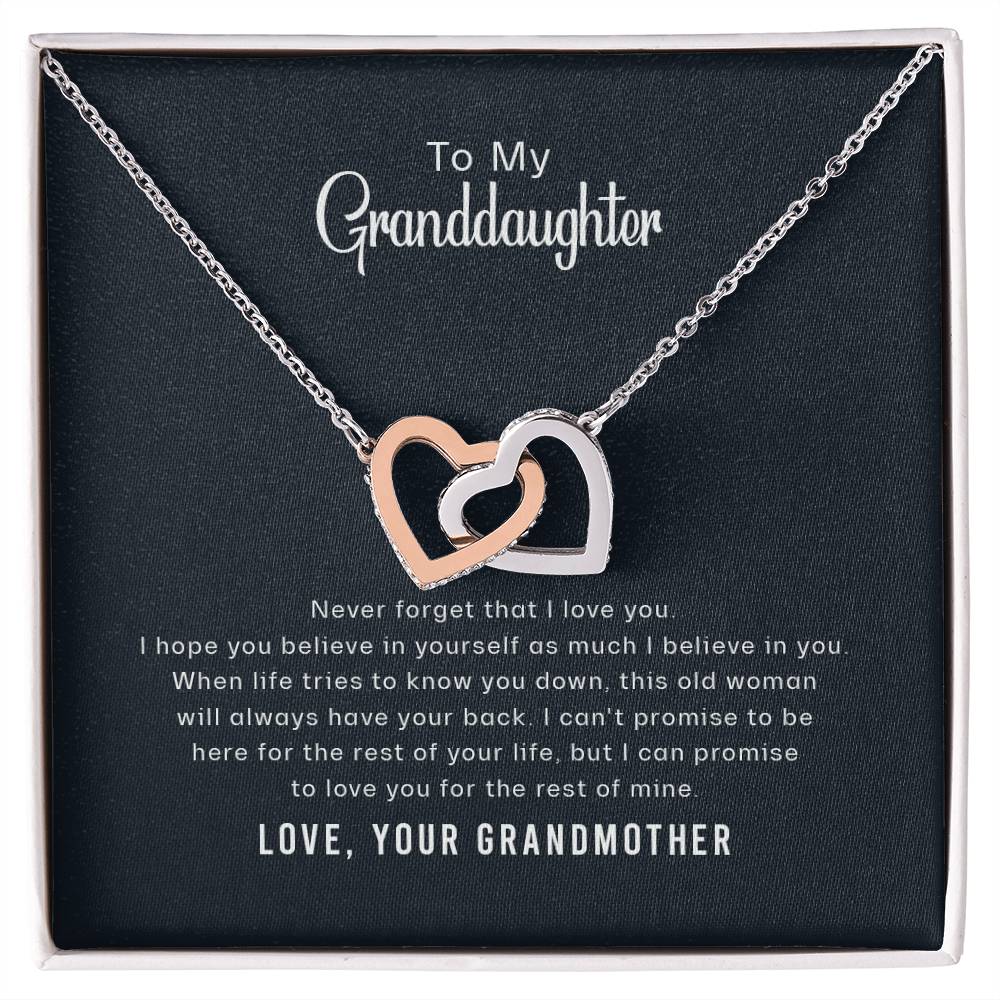 Believe In Yourself - Gift For Granddaughter Interlocking Hearts Necklace