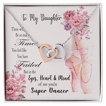 Ballet Daughter Gift From Mom Necklace For Daughter Gift For Dancer From Mom Interlocking Hearts Necklace