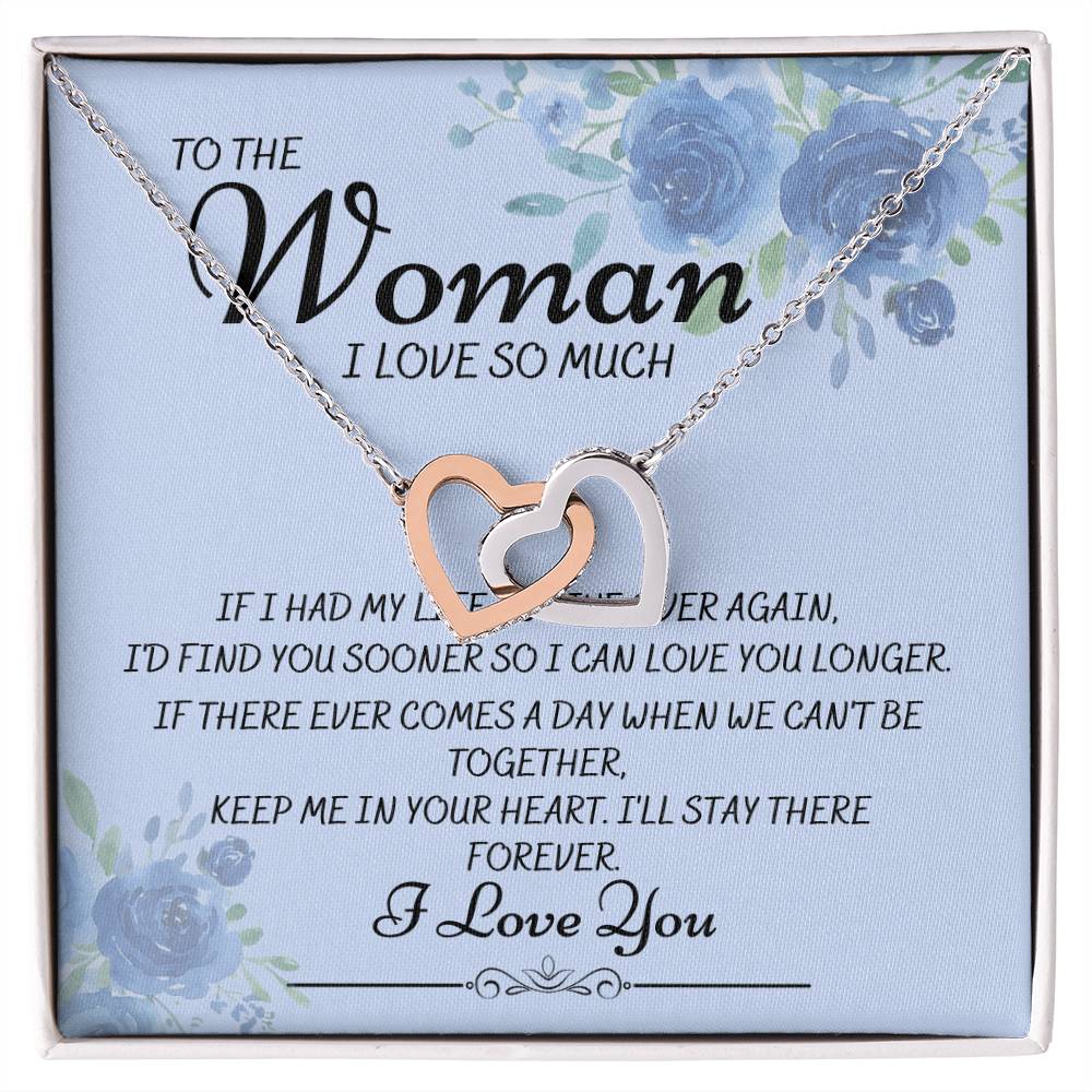 To The Woman I Love So Much-Interlocking Heart Necklace Interlocking Hearts Necklace