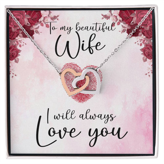 To My Wife Necklace - Anniversary Gift For Wife Birthday Gift For Wife Gift For Wife Necklace For Wife Gift For Wife Birthday Interlocking Hearts Necklace