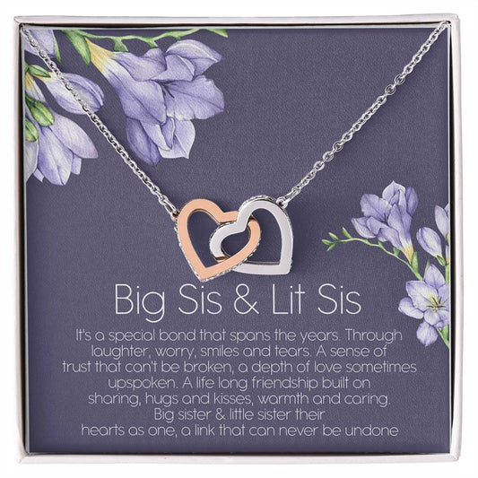 Big Sister And Little Sister Their Hearts As One Interlocking Hearts Necklace Birthday Gift