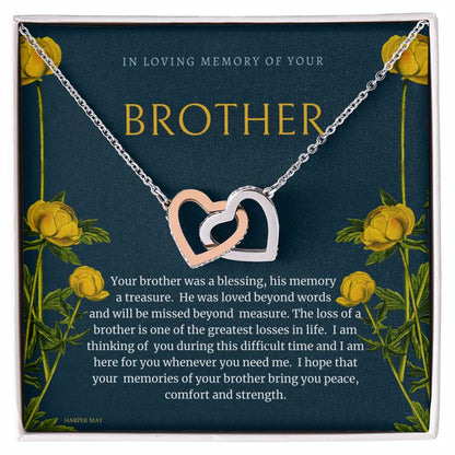 Brother Loss Interlocking Hearts Necklace