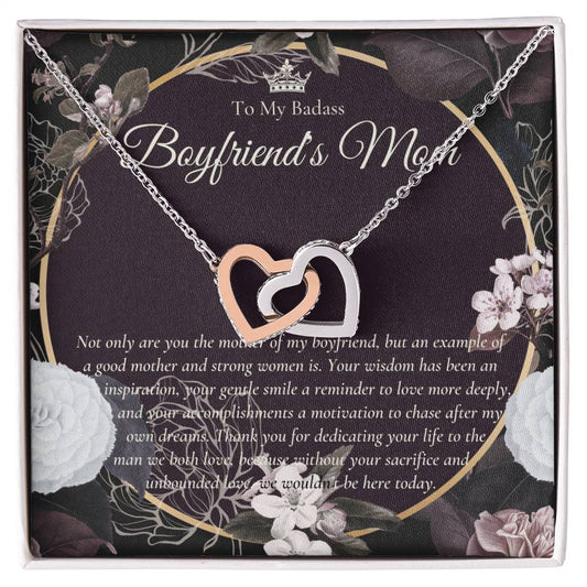 Gift For Boyfriend'S Mom Boyfriend'S Mom Necklace To My Boyfriend’S Mom Gift Mother’S Day Gift For Boyfriend'S Mom Interlocking Hearts Necklace