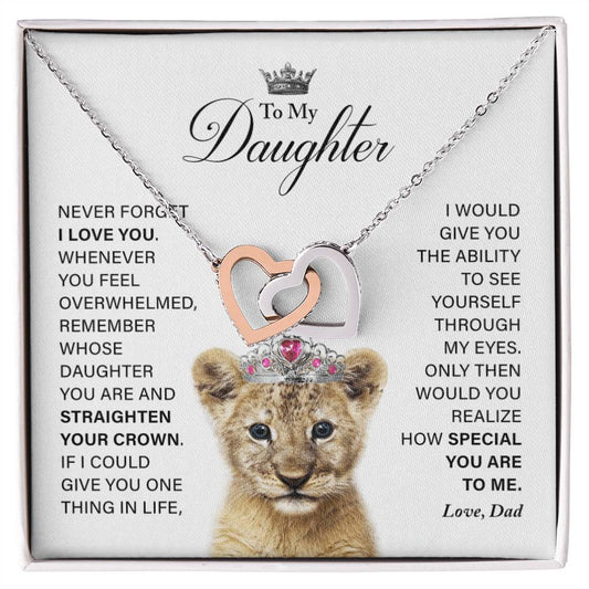 Daughter - How Special You Are To Me- Necklace Interlocking Hearts Necklace