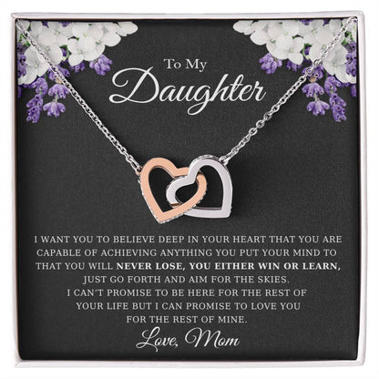 Gift For Daughter From Mom To My Daughter Daughter Birthday Jewelry Gift Grown Up Daughter Necklace From Mom Interlocking Hearts Necklace