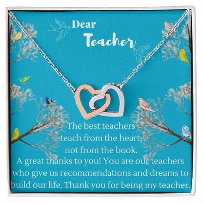 Gift For Love Love Knot Necklace For Teacher Graduation Day Gift For Teacher Gift Necklace For Teacher Gift From Student Graduation Birthday For Her. Interlocking Hearts Necklace