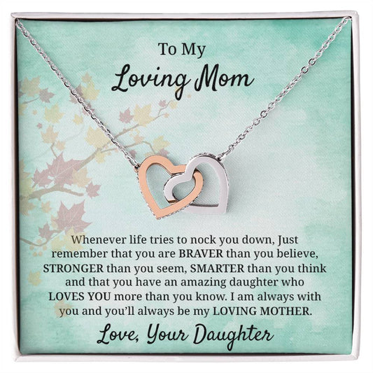 You'Ll Always Be My Loving Mother Interlocking Hearts Necklace