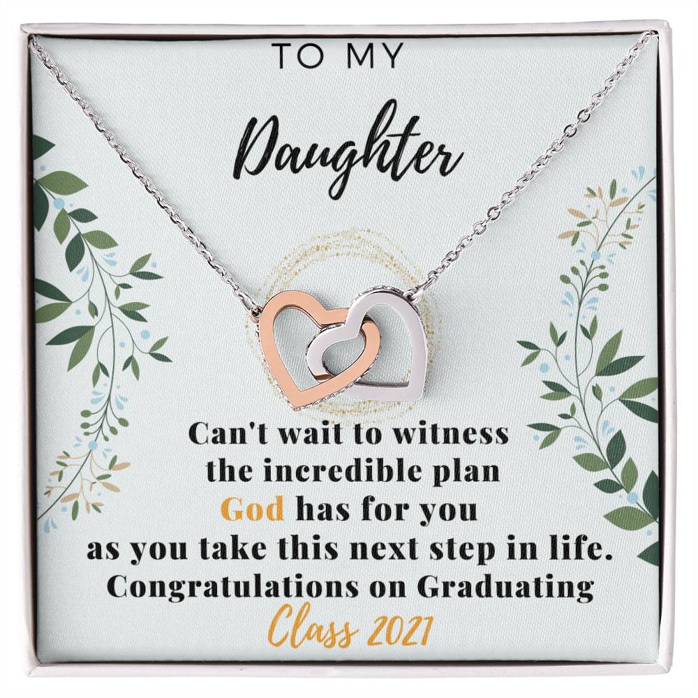 Draduation Gifts For Daughter From Mom Interlocking Hearts Necklace