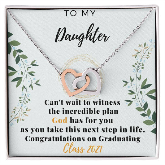Draduation Gifts For Daughter From Mom Interlocking Hearts Necklace