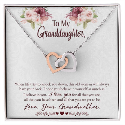 Collection Granddaughter - I Will Always Have Your Back - Interlocking Hearts Necklace