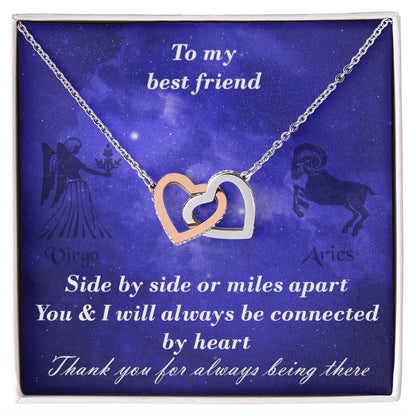 Virgo To Aries Best Friend Interlocked Hearts Necklace Interlocking Hearts Necklace