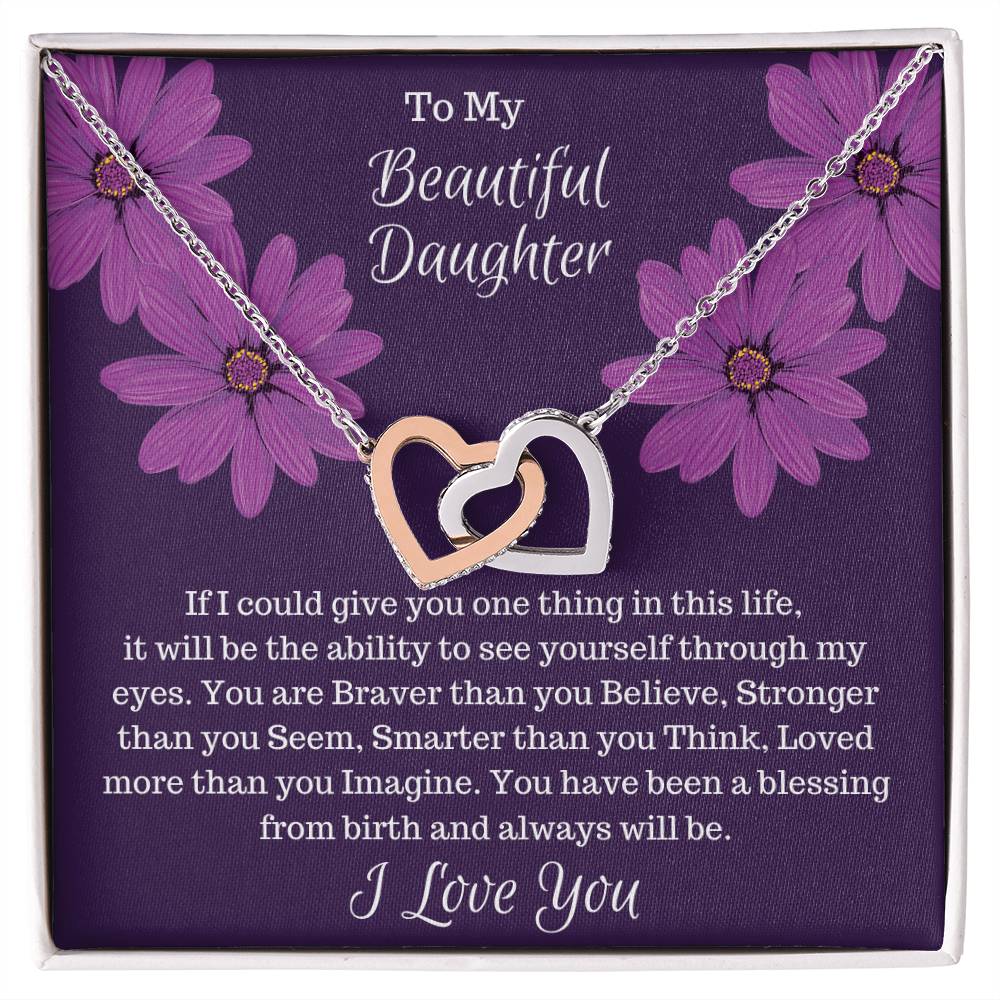 Gift For Daughter - If I Could Give You One Thing. Interlocked Hearts Interlocking Hearts Necklace