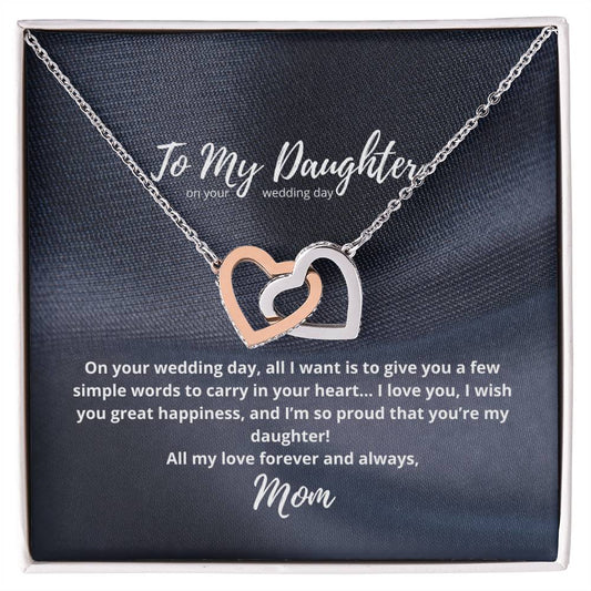 Gift For Daughter On Wedding Day From Mother - Interlocking Hearts Necklace