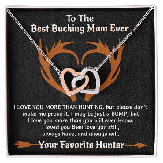 Best Bucking Mom Ever - Necklace - Mother'S Day Interlocking Hearts Necklace