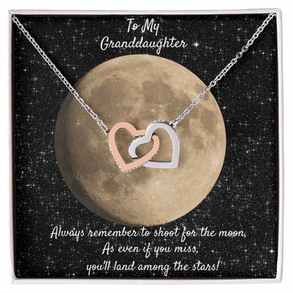 A Special Gift For Your Granddaughter. Two Hearts And An Encouraging Message! Interlocking Hearts Necklace
