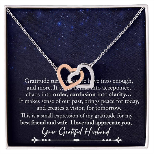 To My Wife Jewelry To My Wife Necklace Wife Necklace Gift Meaningful Jewellery Wishbone Necklace Anniversary Jewellery For Wife Interlocking Hearts Necklace