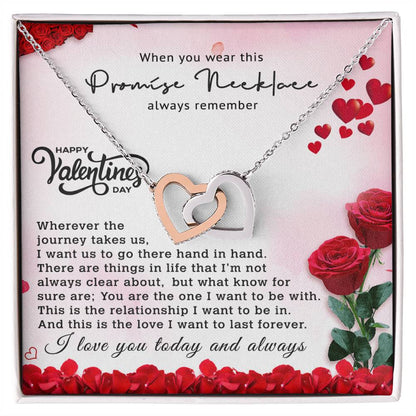 Valentines Day Gift For Girlfriend - Anniversary Gift For Girlfriend - Promise Necklace For Girlfriend From Boyfriend Interlocking Hearts Necklace