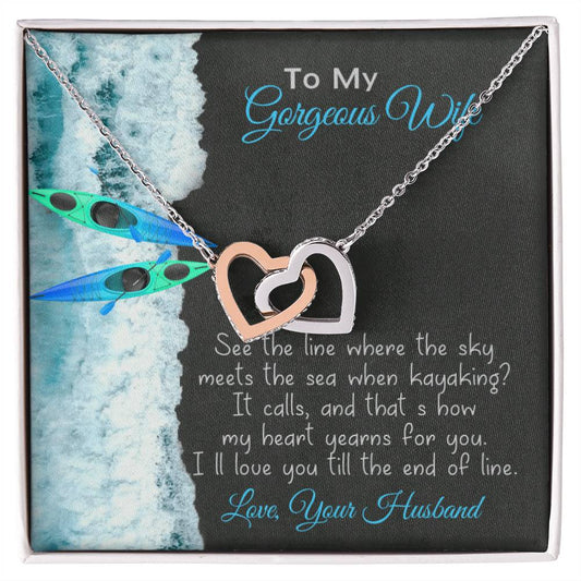 To My Wife Necklace Gnome Ribbon Pendant Dwarf Jewelry Wife Necklace Husband To Wife Silver Valentine Gnomes Valentines Day Gift For Her Interlocking Hearts Necklace