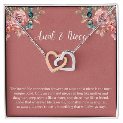 Aunt & Niece Incredible Connection Interlocked Hearts Necklace Interlocking Hearts Necklace
