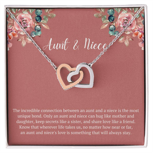 Aunt & Niece Incredible Connection Interlocked Hearts Necklace Interlocking Hearts Necklace
