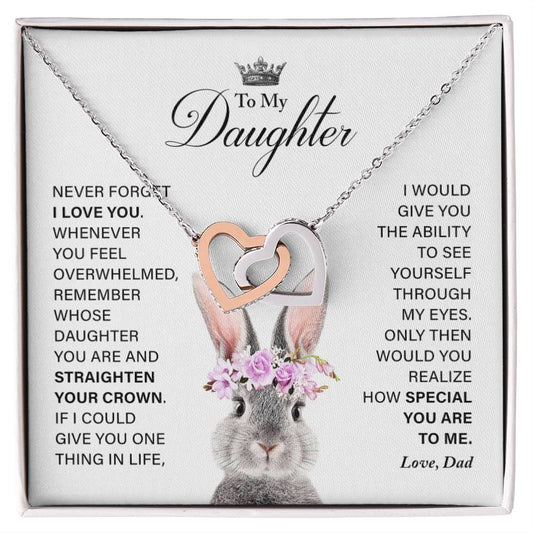 Daughter - How Special You Are To Me- Necklace Interlocking Hearts Necklace
