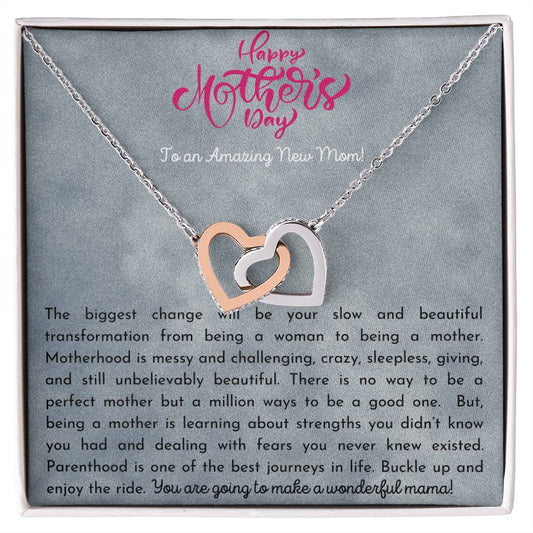 Amazing New Mom Interlocking Hearts Necklace