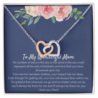Wonderful Mom From Daughter Interlocking Hearts Necklace