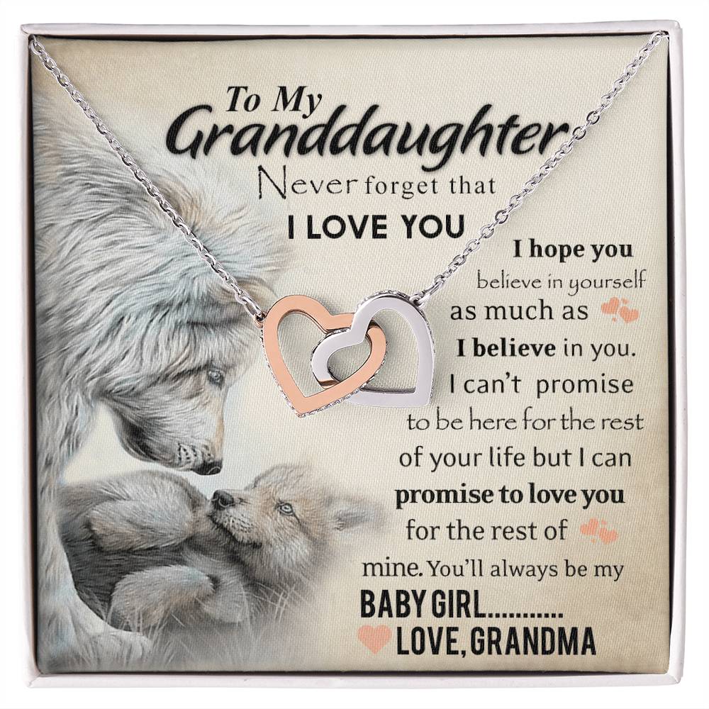 Always My Baby Girl Necklace With Message Box Interlocking Hearts Necklace