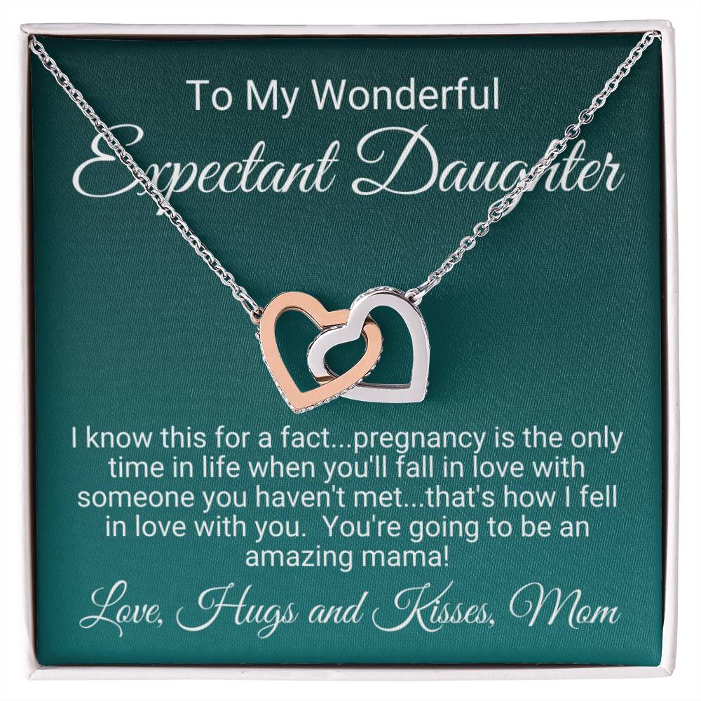 Expectant Daughter Interlocking Hearts Necklace